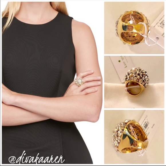 Kate Spade NEW SIZES Bauble Ring Pearls/Crystal - Picture 4 of 10